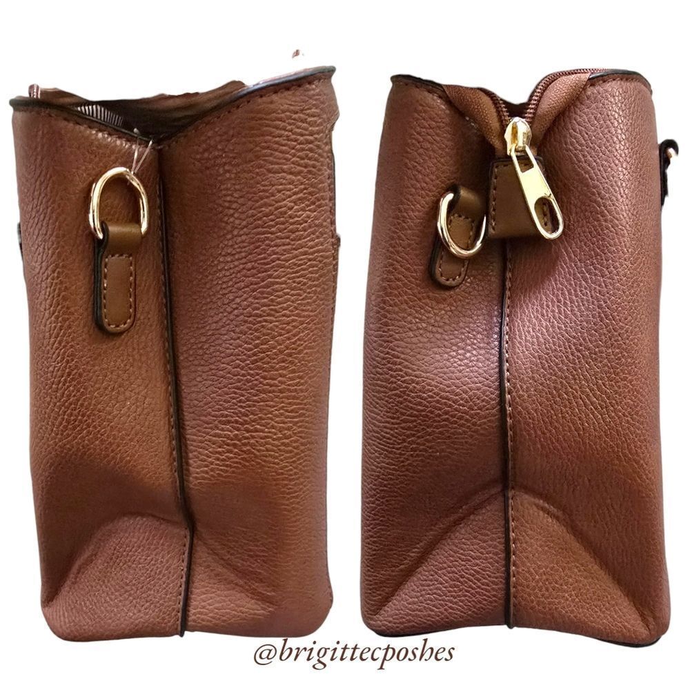 Women's Brown Handbag With Shoulder Strap - Picture 3 of 11